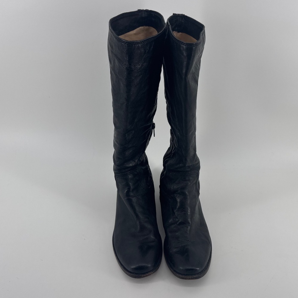 Frye Anna Inside Zip Womens Tall Boots 7.5M Black Leather 76028